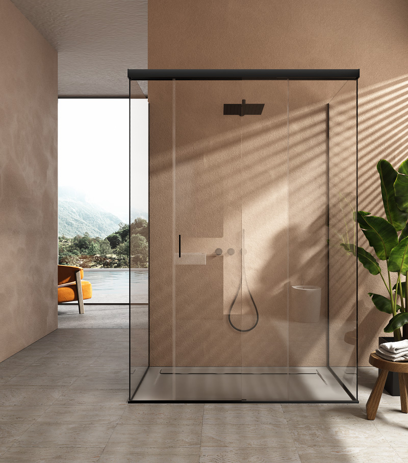 Goccia50 di Logli Massimo Saint-Gobain, il nuovo sistema scorrevole per docce